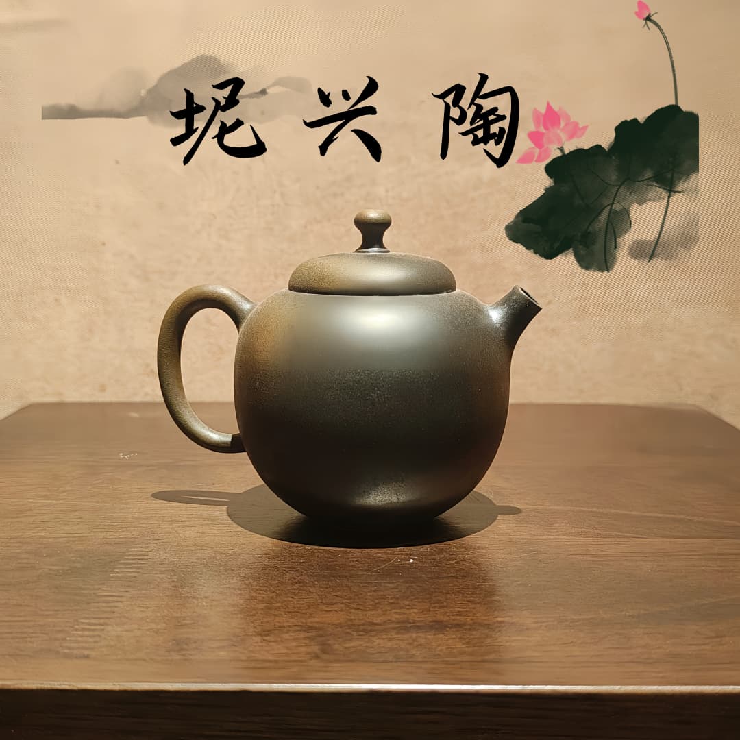 苹果壶 柴烧纯手工原矿坭兴陶泡茶壶160cc专用六堡茶具 唐天源