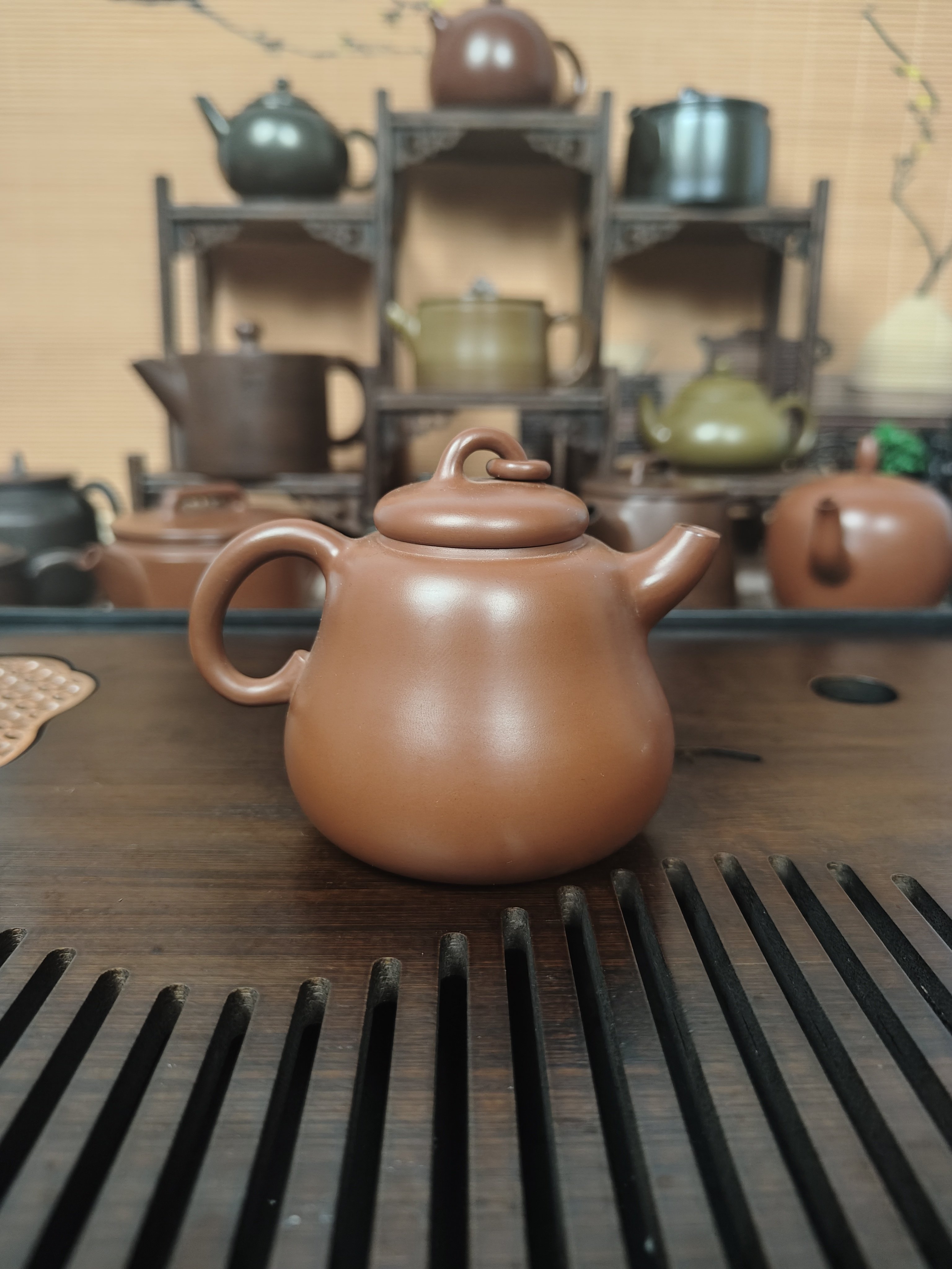 葫芦壶 钦州纯手工原矿坭兴陶泡茶壶120cc专用六堡茶具非紫砂壶