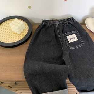 儿童装春装百搭痞帅气牛仔长裤子男童时髦宽松中童炸街韩版休闲裤