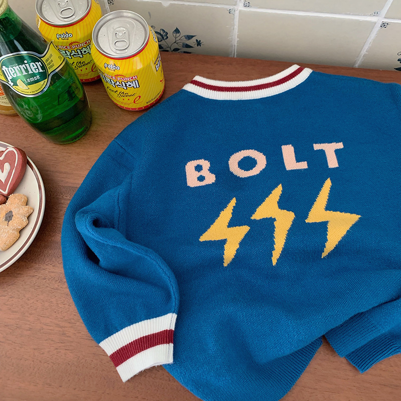 学院风春秋无男女纯棉针织开衫