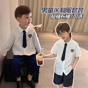 童装学院风夏季衬衫JK制服短裤两件套装周岁礼服毕业照礼服演出