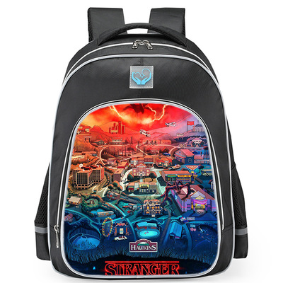 美剧怪奇物语 StrangerThings5周边小学生卡通印花周边反光条书包