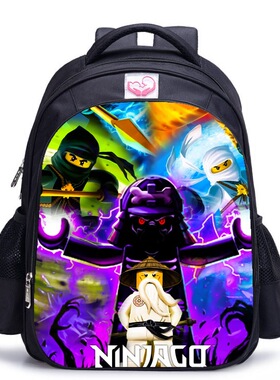 新款-乐高LEGO Ninjago Season 5小学生时尚背包男女生护脊双肩包