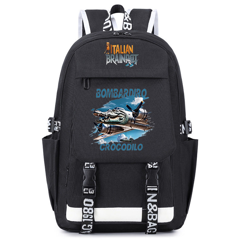 跨境新款山海经国外木棍人双肩包透气耐磨背包大容量学生电脑书包