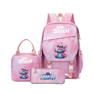 史迪仔小学生印花儿童双肩背包schoolbag减负三件套书包批发现货