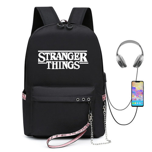 美剧怪奇物语双肩包USB充电背包学生书包外贸书包stranger