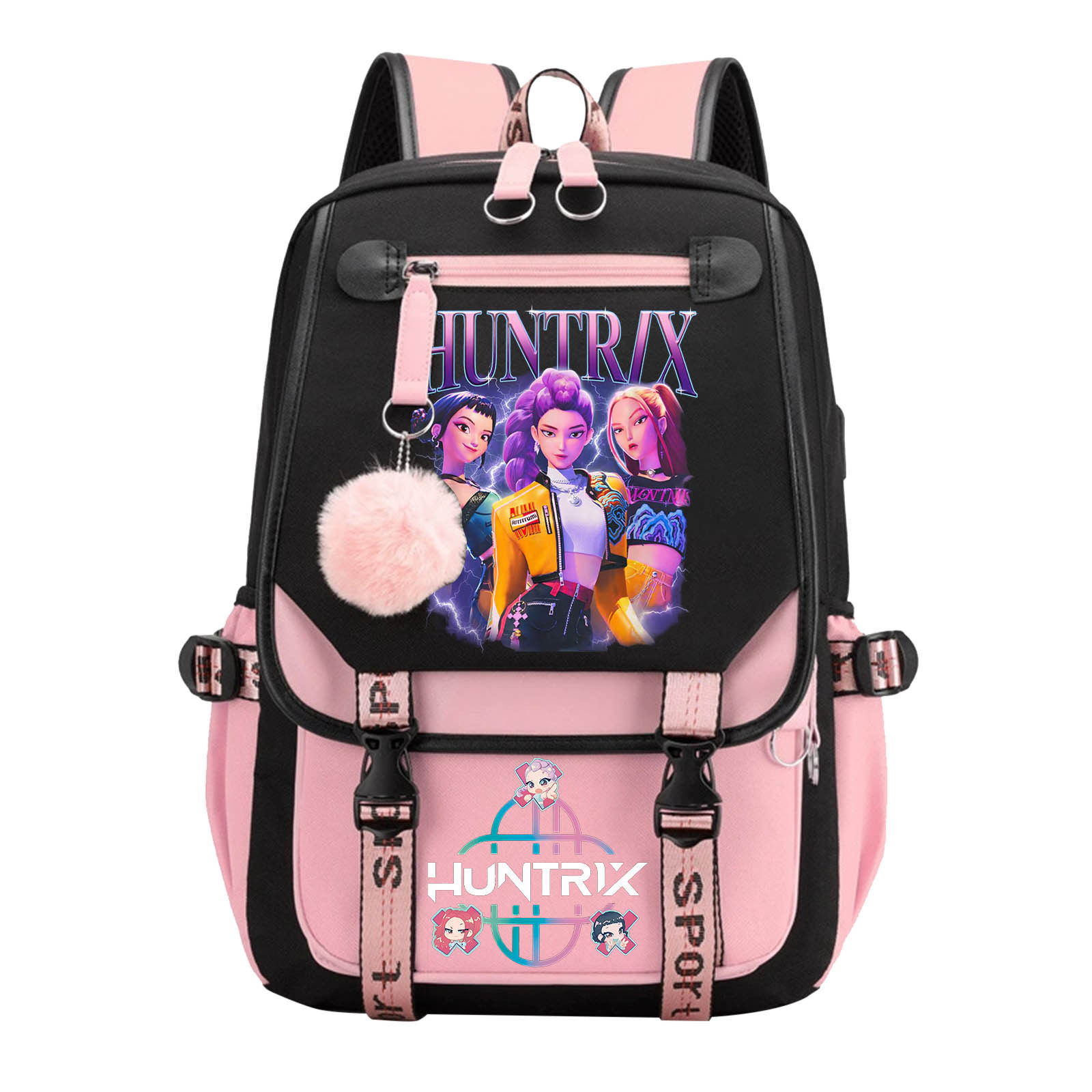 2025韩剧kpop猎魔女团电影印花双肩背包学生校园书包欧美时尚款