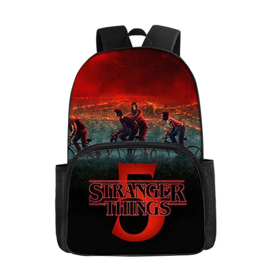 怪奇物语5StrangerThings5跨境新款初中小学生书包卡通动漫双肩包