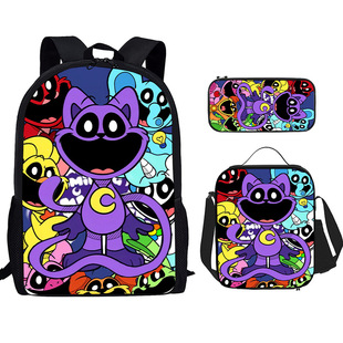 背包挎包笔袋三件套3D新品恐怖波比微笑动物smiling critters书包