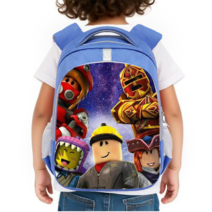 跨境ROBLOX虚拟世界儿童书包休闲大容量收纳双肩包学生多功能背包