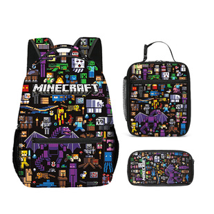 roblox我的世界Minecraft中小学生书包儿童背包双肩包午餐包笔袋