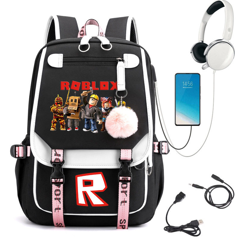 roblox游戏周边跨境初高中学生书包校园风户外出行大容量双肩背包