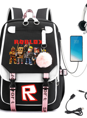 roblox游戏周边跨境初高中学生书包校园风户外出行大容量双肩背包