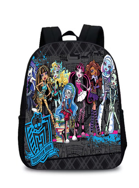 跨境批发Monster High印花双肩背包 精灵高中学生儿童35厘米书包