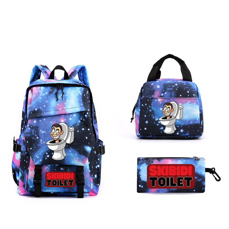 亚马逊新款Skibidi Toilet马桶人学生书包双肩背包笔袋三件套背包,文具电教/文化用品/商务用品,学生书包,淘宝优惠券,粉丝福利购,淘宝优惠卷