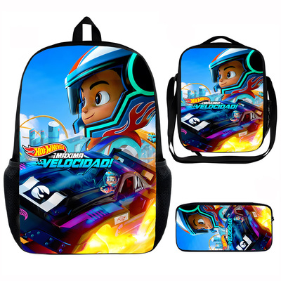 跨境热销风火轮竞速赛hotwheels15寸餐包三件套支持速卖通JIT代发