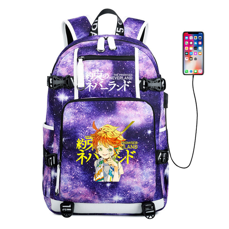 流行约定的梦幻岛USB大容量青少年学生书包男女休闲旅行双肩背包