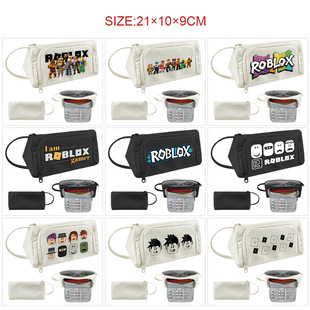 虚拟世界印花三角形立体大容量笔袋男女上学出行收纳便携手提笔袋