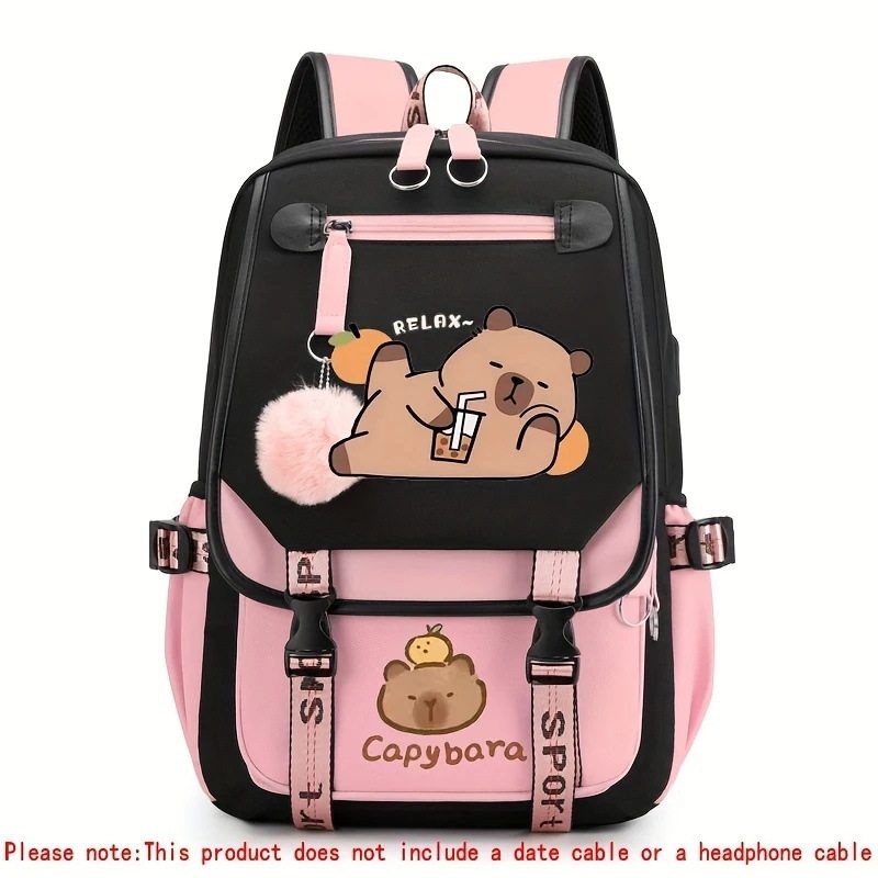 卡皮巴拉韩版大容量休闲轻便背包中小学生双肩包书包初高中超轻