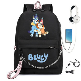 布鲁伊Bluey书包小学初中男女学生双肩包外贸大容量户外休闲包
