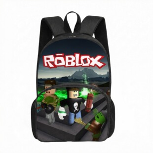 罗布乐思Roblox书包小学生16寸卡通印花大容量减负双肩包 跨境新款
