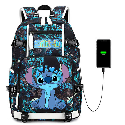 史迪仔 Stitch 高质量INS风中学生校园书包星空防水背包0516