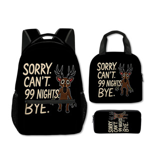 3D跨境新品游戏 99 nights in the forest  背包午餐包笔袋三件套