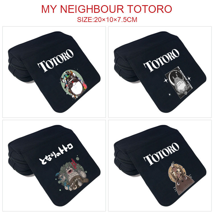 卡通动漫周边宫崎骏龙猫帆布学生双层大容量笔袋 动漫周边文具盒