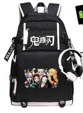 鬼灭之刃书包动漫周边双肩包男女二次元灶门炭治郎妳豆子背包学生