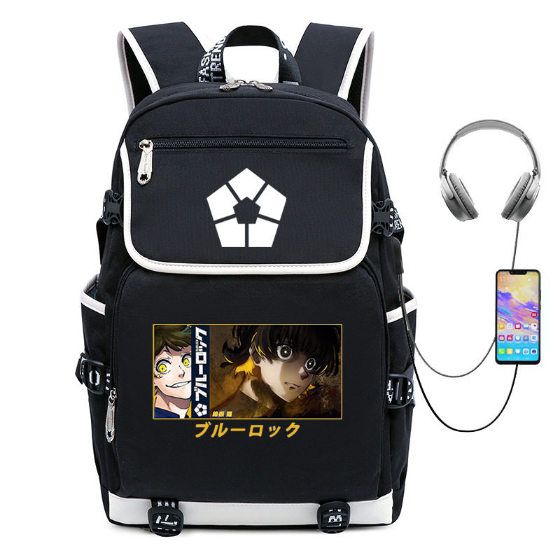 外贸动漫学生书包 蓝色监狱 blue lock周边大容量学生双肩背包