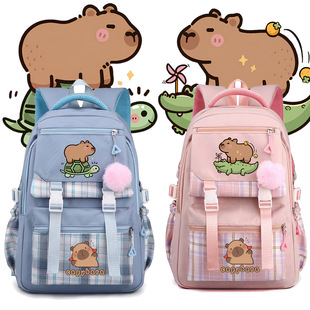 Capybara水豚卡皮巴拉双肩包初中高中生学生可爱风格大容量书包