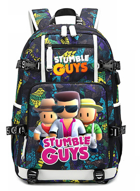 游戏Stumble Guys碰撞派对周边印花学生书包迷彩包运动包双肩背包
