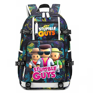 游戏Stumble Guys碰撞派对周边印花学生书包迷彩包运动包双肩背包