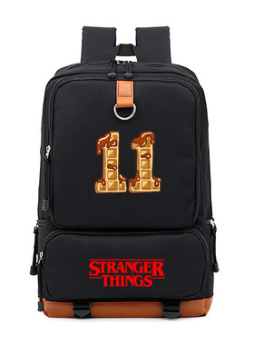 开学季亚马逊速卖通怪奇物语strangerthings印花双肩背包学生书包