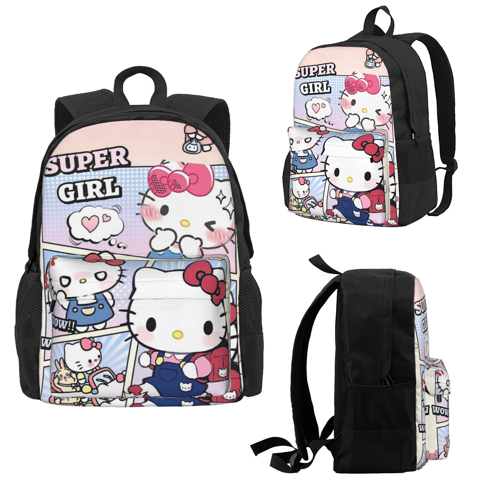 新款hellokitty卡通动漫书包学生便捷大容量全印花背包防水双肩包,文具电教/文化用品/商务用品,学生书包,淘宝优惠券,粉丝福利购,淘宝优惠卷