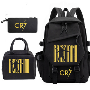 学生校园书包帆布轻便背包笔袋午餐跨境0617 欧美足球明星CR7罗