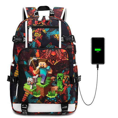 我的世界 Minecraft 跨境高质量校园书包初高中学生星空防水背包