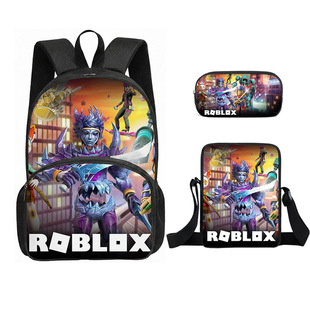 新书包三件套Roblox罗布乐思大容量16寸轻便双肩包学生笔袋小挎包