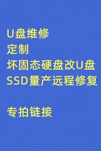 U盘维修定制坏固态硬盘改优盘SSD量产远程修复专拍