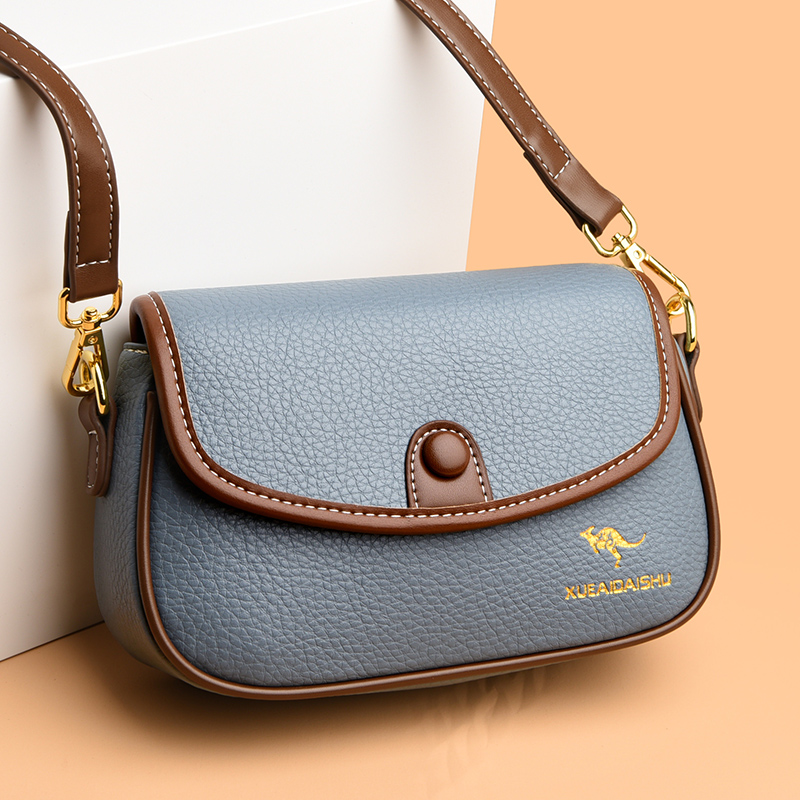 送母亲节礼物包包女2023新款潮真皮质感软皮多层单肩斜跨手提小包