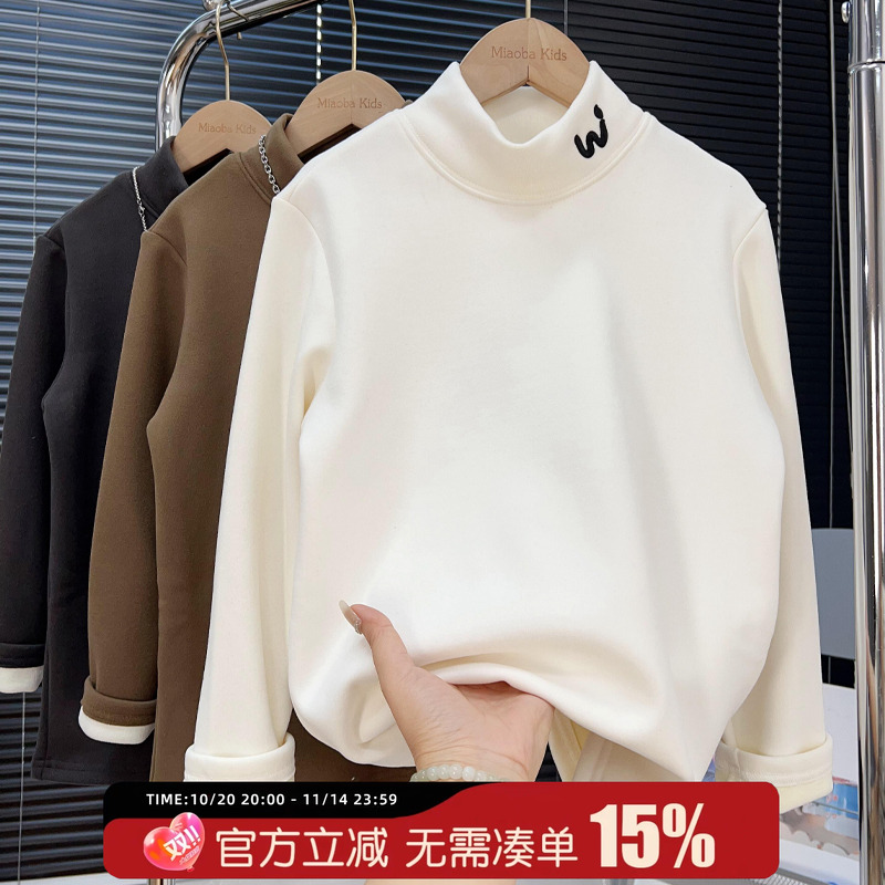 男童加绒打底衫儿童加厚长袖T恤