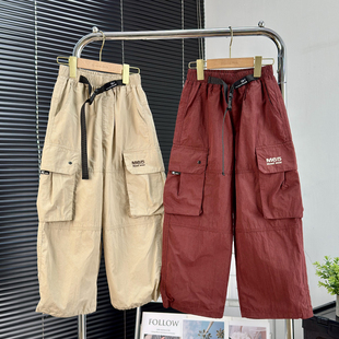 啦芙莱童装男童工装裤春夏裤子中大童轻薄休闲裤儿童透气长裤1885