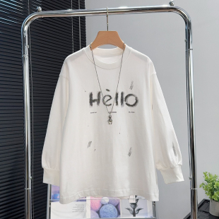 中大童休闲上衣儿童打底衫 T恤春秋季 2518 男童白色长袖 大E小e童装