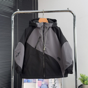 布芮欧童装 中大童加厚外套儿童棉衣39009 男童夹棉连帽冲锋衣冬装