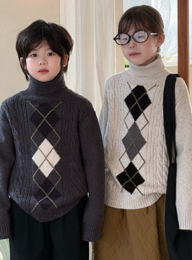 G+童装儿童高领毛衣冬季中大童加厚保暖针织衫男女童羊绒上衣6895