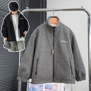 大E小e童装男童加厚外套秋冬款中大童双面穿夹克衫儿童上衣潮2809