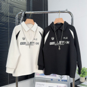 中大童翻领卫衣韩版 2025春季 儿童上衣25038 男童POLO衫 大E小e童装