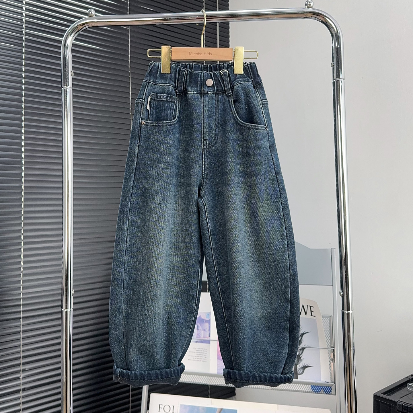 大E小e童装男童加绒牛仔裤