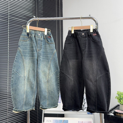 阳光爱橦童装儿童薄绒牛仔裤