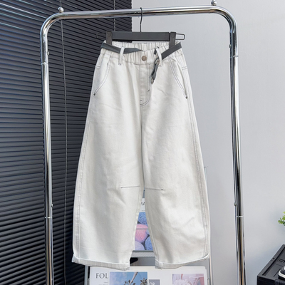 大E小e童装男女童白色牛仔裤